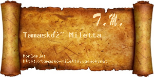 Tamaskó Miletta névjegykártya